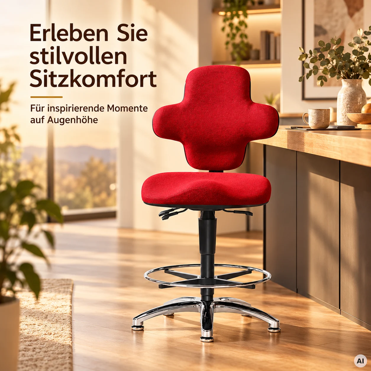 Air H - Kreuzlehnen-Counterstuhl